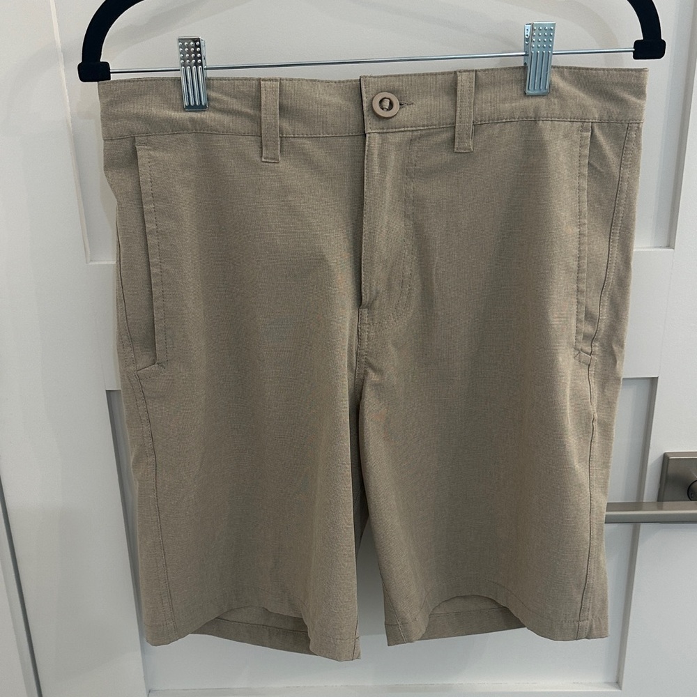 Men's Tan Flat Front Shorts
